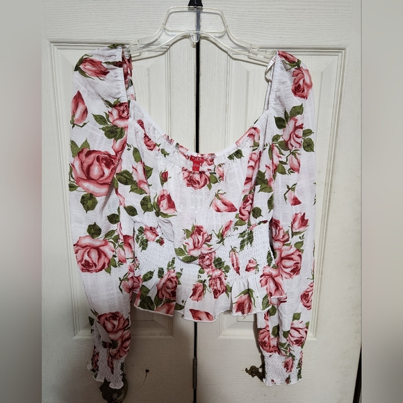 Womens Guess Floral Long Sleeve Women's Top - Picture 2 of 10